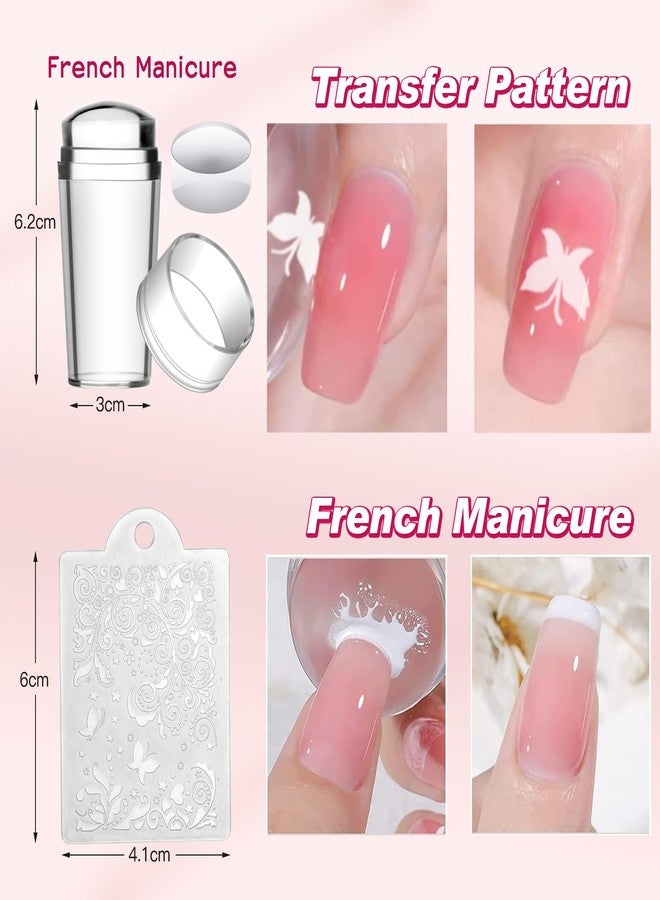 Biutee Nail Stamping Plates 2Pcs French Tip Stamp Plate 110 Patterns Nail Stamping Kit With Silicone Stamper Scraper Large Lace Line Flower Nail Art Stamping Template Christmas Holiday Gift for Women - Image 4